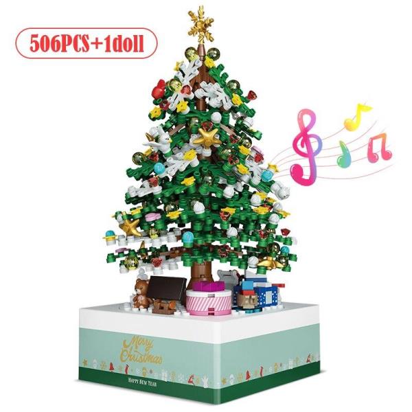 LOZ Mini Blocks Christmas Tree Gifts Rotating Music Box