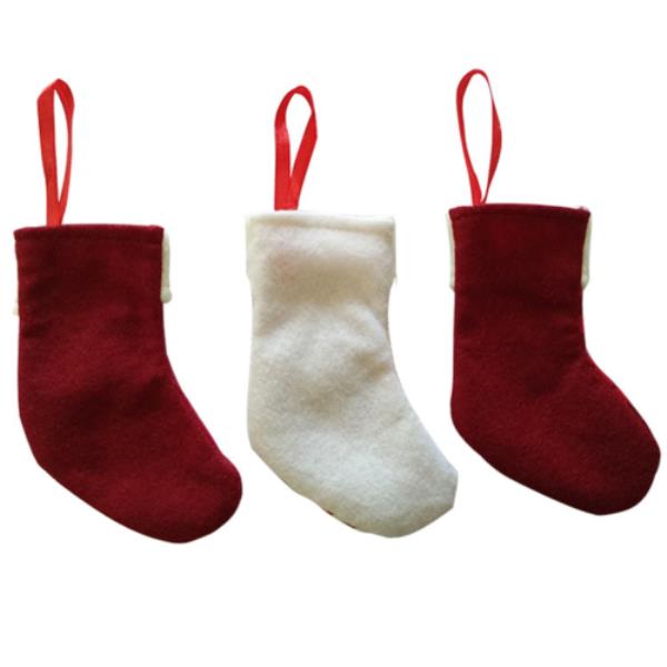 3 Pcs Christmas Santa Sock Tree Ornament Decorations