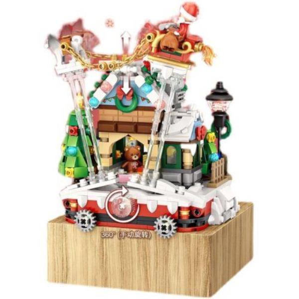 LOZ Mini Blocks Christmas House Rotating Music Box