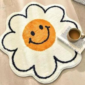 Cartoon Pink Peach Round Anti Slip Floor Soft Rug