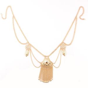 Gold Copper Beads Chest Body Chain