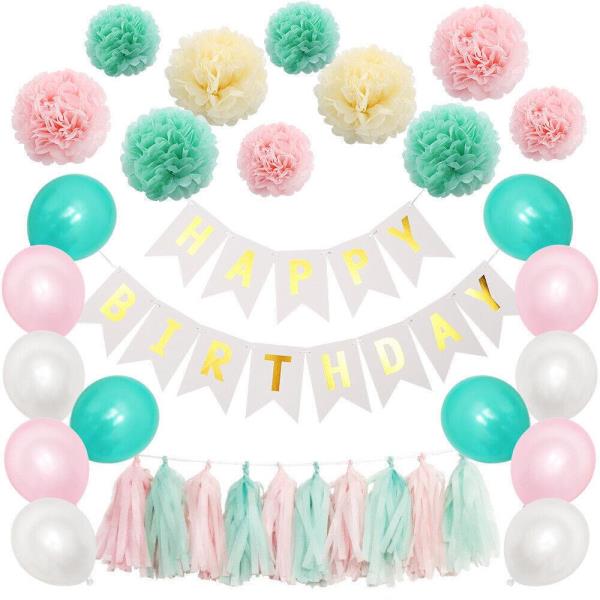 Banner Tassel Ball Party Latex Balloons