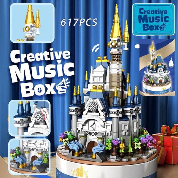 DIY Princess Castle 3D Rotating Music Miniature Dollhouse