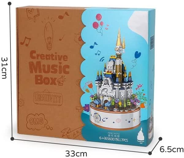 DIY Princess Castle 3D Rotating Music Miniature Dollhouse