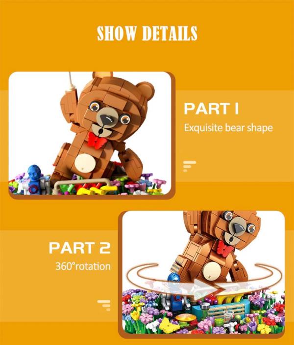 DIY Bear Balloon Park 3D Rotating Music Miniature Dollhouse