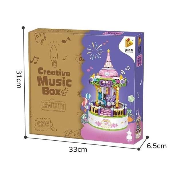 DIY Sweet Melody Carousel 3D Rotating Music Miniature Dollhouse