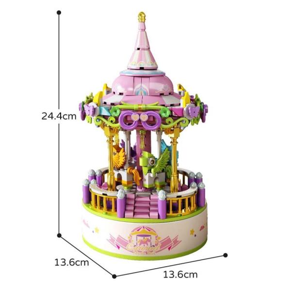 DIY Sweet Melody Carousel 3D Rotating Music Miniature Dollhouse