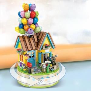 DIY Bear Balloon Park 3D Rotating Music Miniature Dollhouse