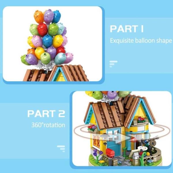 DIY Travel World Balloon 3D Rotating Music Miniature Dollhouse