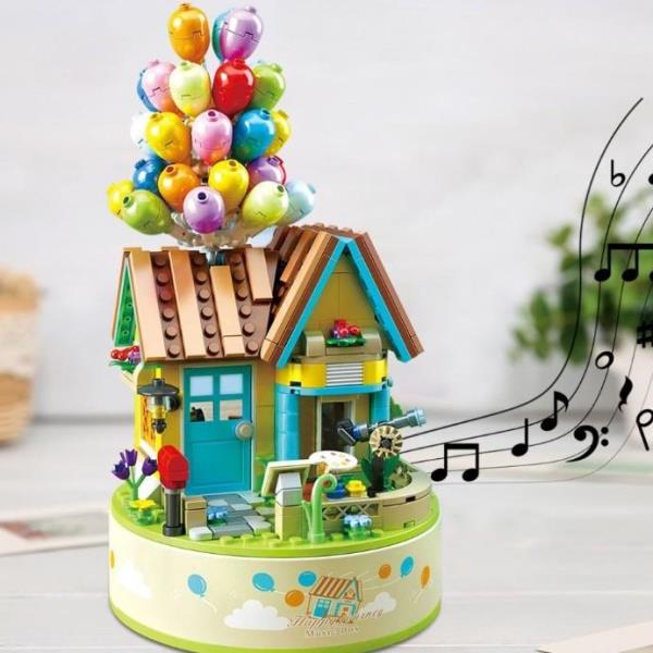 DIY Travel World Balloon 3D Rotating Music Miniature Dollhouse