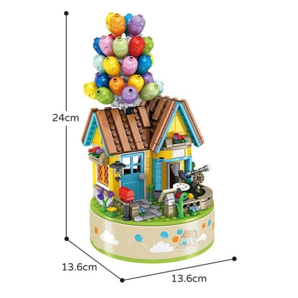 DIY Travel World Balloon 3D Rotating Music Miniature Dollhouse