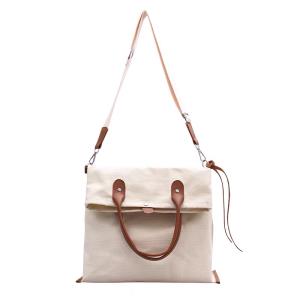 White Canvas Crossbody Handbag