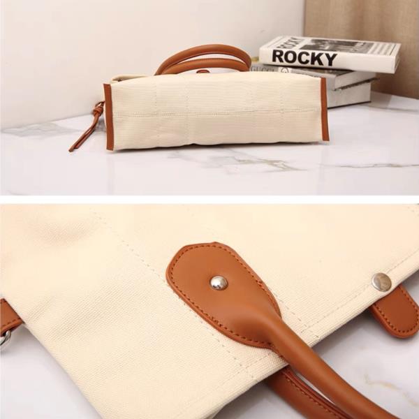 White Canvas Crossbody Handbag