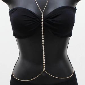 Silver Rhinestone Waterdrop Elastic Thigh Chain