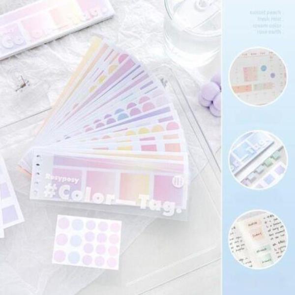 Morandi Rainbow Transparent Label Gradient Sticky Notes