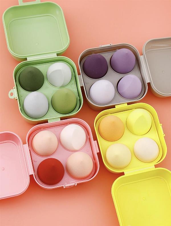 4 Candy Colour Sponge Puff Eggs