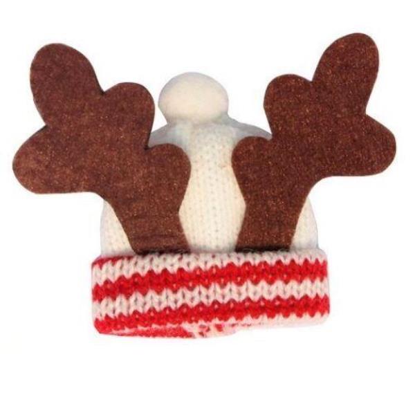 2 Pcs Christmas Reindeer Woven Wine Bottle Cover Decorations