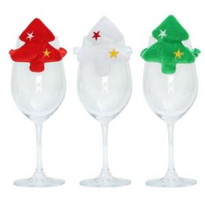 2 Pcs Plush Tree Champagne Wine Glass Decorations