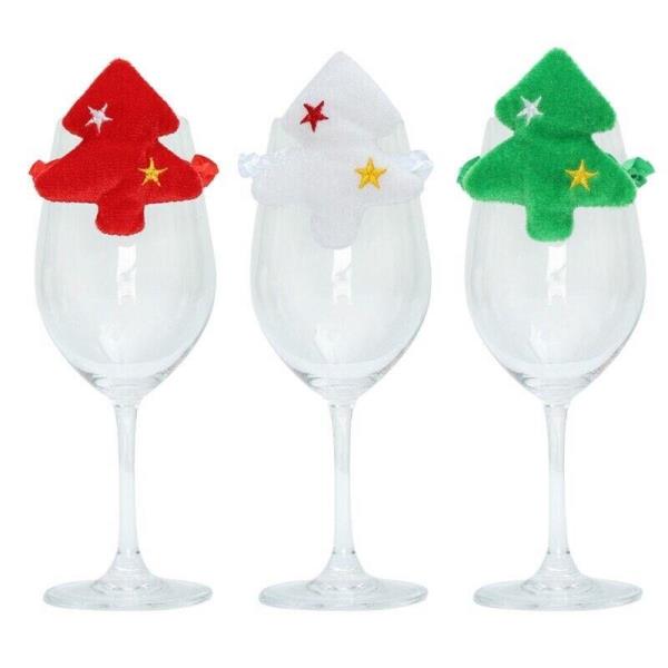 2 Pcs Plush Tree Champagne Wine Glass Decorations