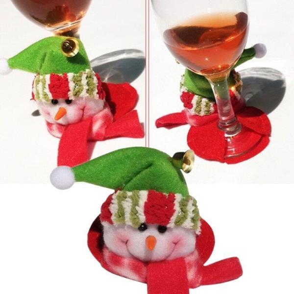 3 Pcs Christmas Champagne Wine Glass Ornaments