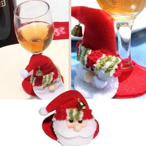 3 Pcs Christmas Champagne Wine Glass Ornaments