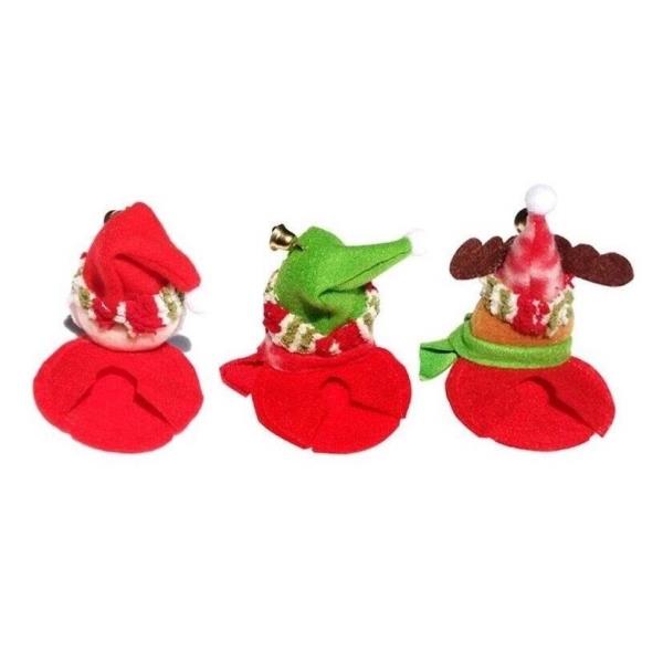 3 Pcs Christmas Champagne Wine Glass Ornaments