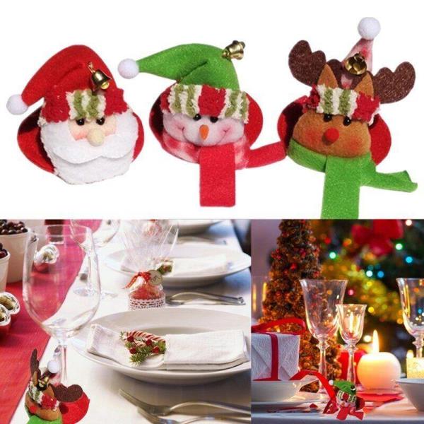 3 Pcs Christmas Champagne Wine Glass Ornaments