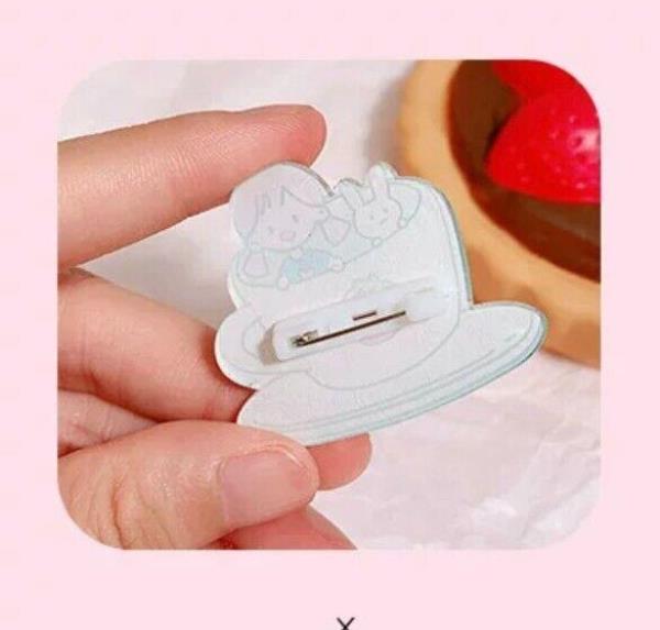 7 Pcs Cartoon Acrylic Lapel Badge Brooches