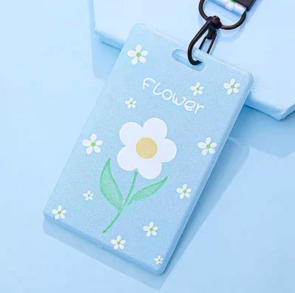 Blue Flower ID Opal Miki Metro Hard Case Card Holder