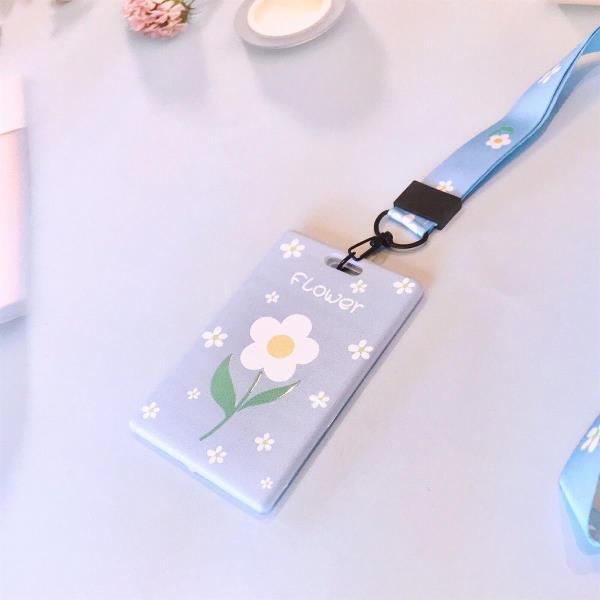 Blue Flower ID Opal Miki Metro Hard Case Card Holder