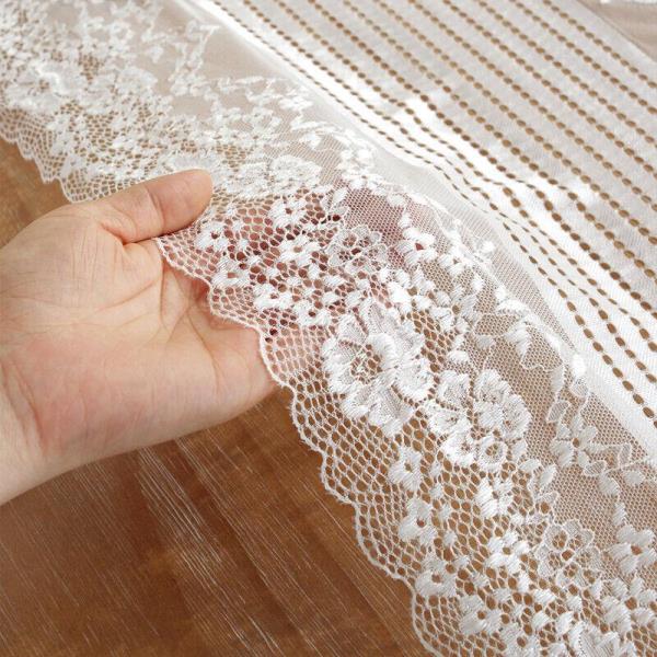 180 CM Retro White Lace Tassel Flower Table Runner