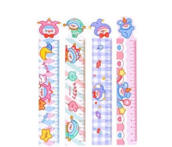 4 Cartoon Soft Magnet Bookmark Measuring Rulers