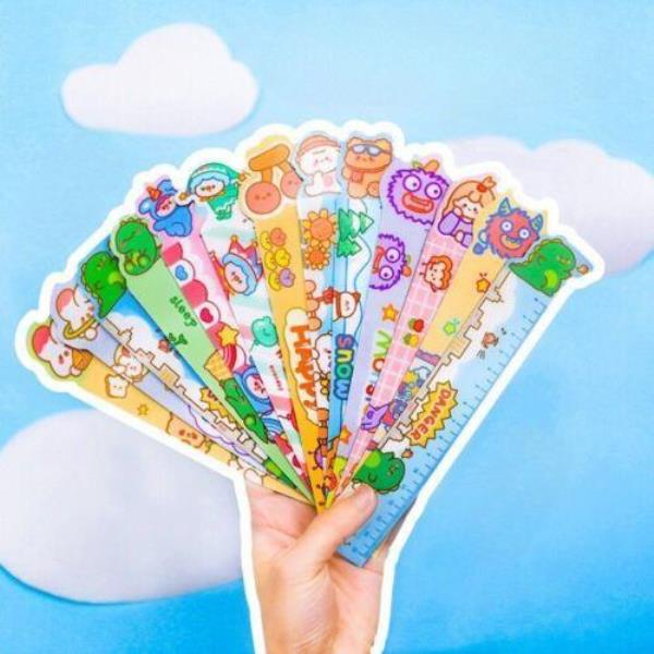 4 Cartoon Soft Magnet Bookmark Measuring Rulers