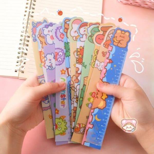 4 Cartoon Soft Magnet Bookmark Measuring Rulers