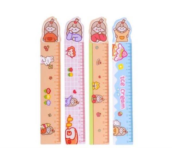 4 Cartoon Soft Magnet Bookmark Measuring Rulers