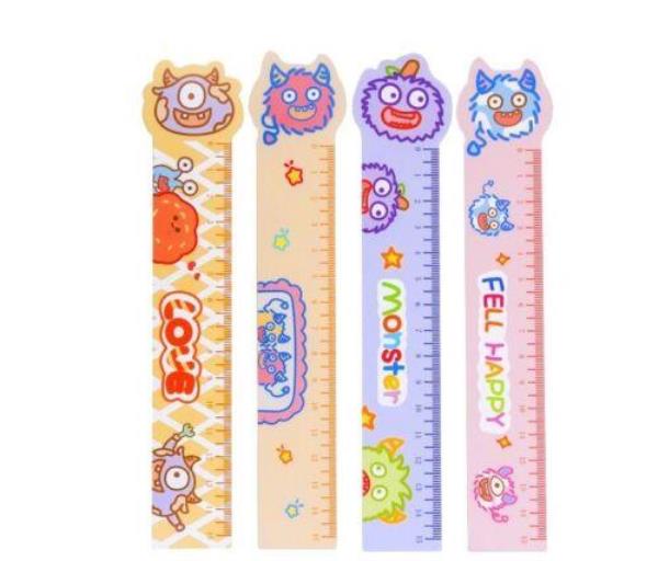 4 Cartoon Soft Magnet Bookmark Measuring Rulers