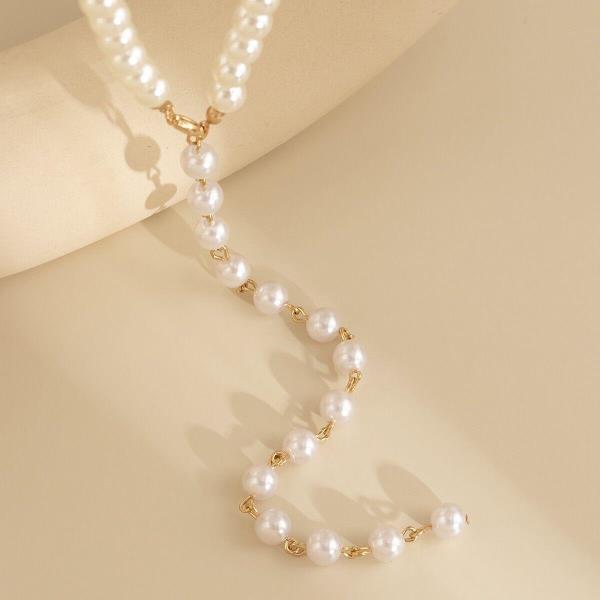 Retro Vintage White Faux Pearl Tassel Necklace