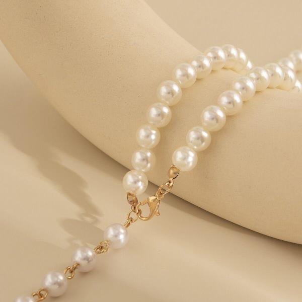 Retro Vintage White Faux Pearl Tassel Necklace