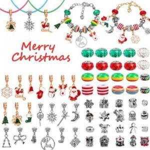 DIY Christmas Charm Pendant Beads Craft Bracelet