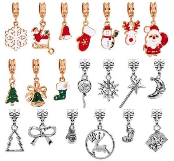 DIY Christmas Charm Pendant Beads Craft Bracelet