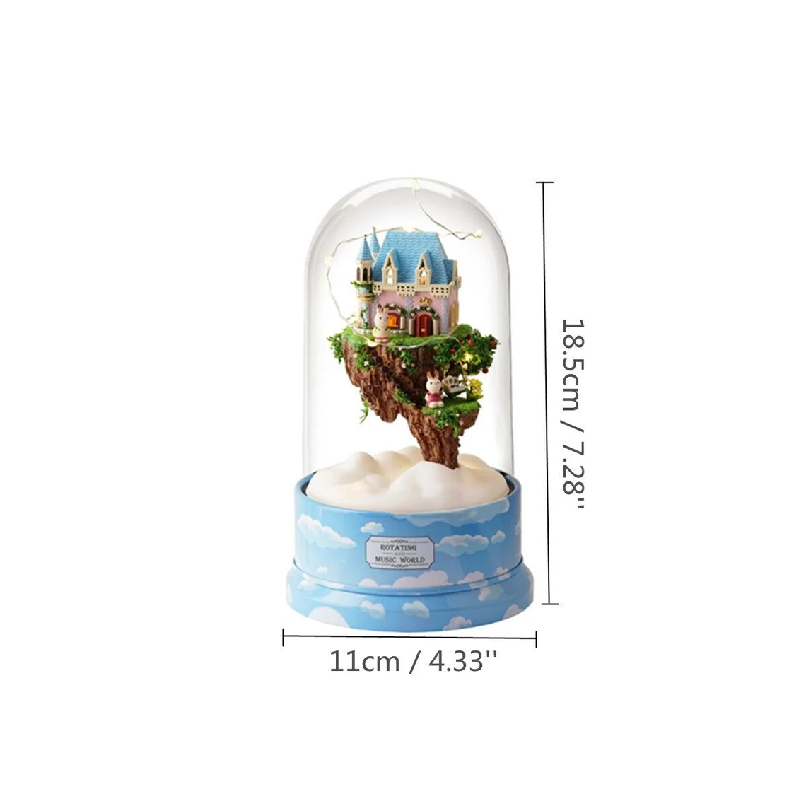 Cutebee Dream Of Sky DIY Rotating Music Box Miniature Dollhouse