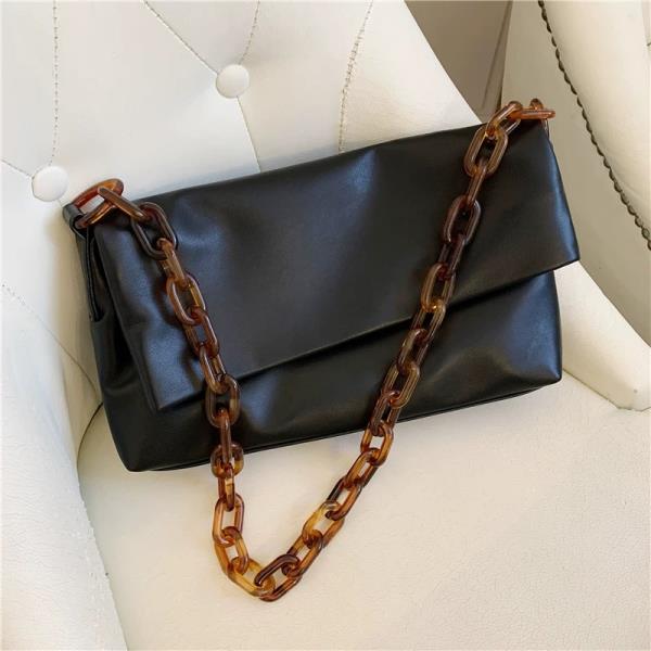 Black Chain Flap Crossbody Bag