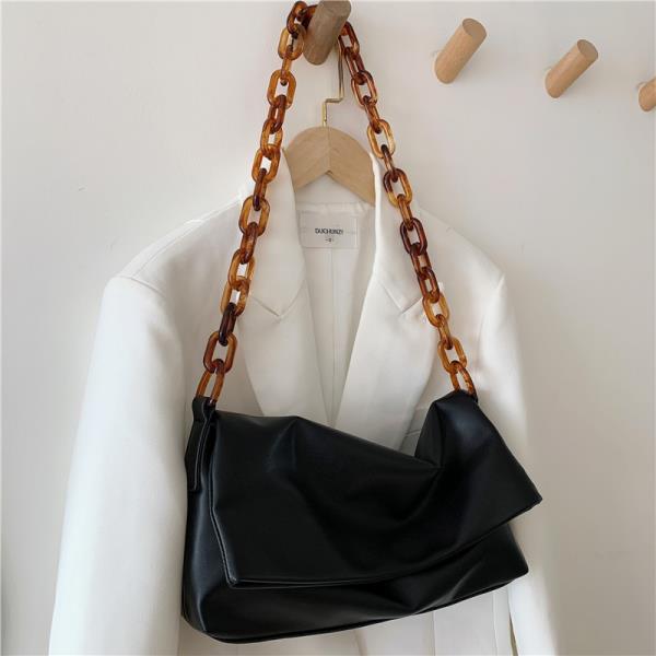 Black Chain Flap Crossbody Bag