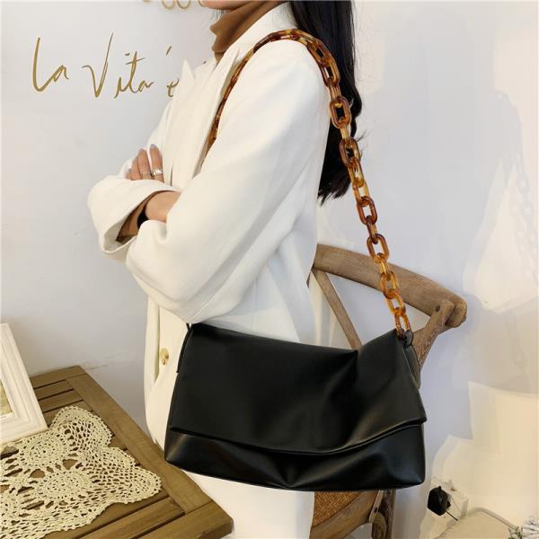 Black Chain Flap Crossbody Bag