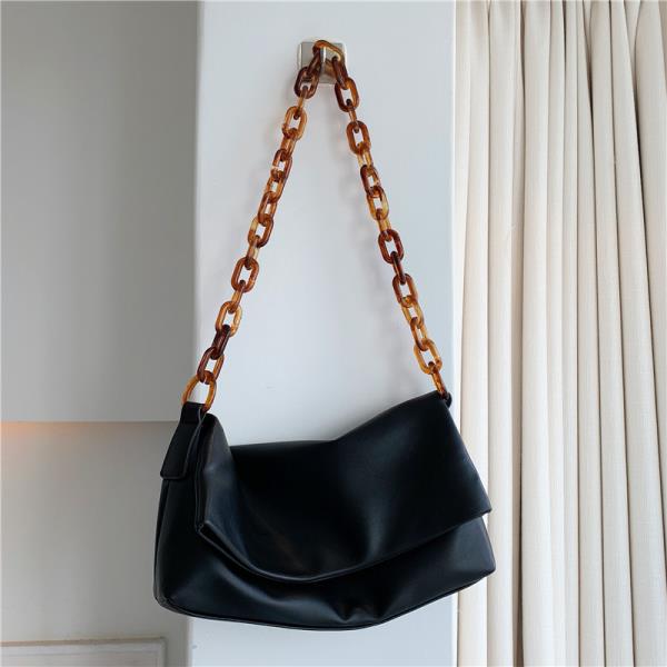 Black Chain Flap Crossbody Bag