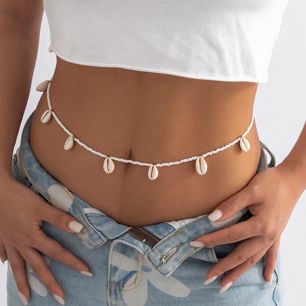 Bikini White Shell Waist Belly Chain