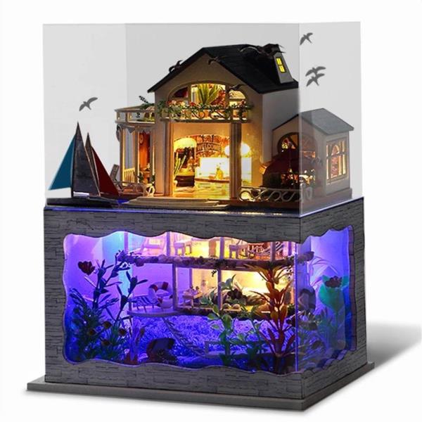 DIY Impression Hawaii Seaside Villa Miniature Dollhouse