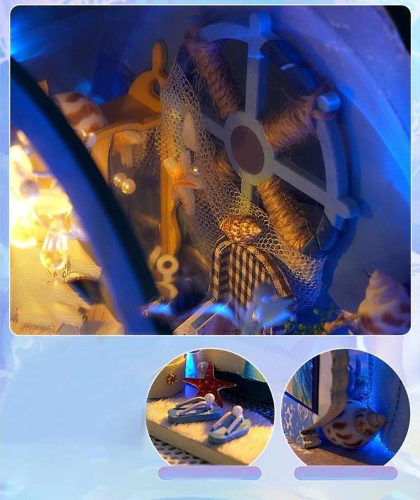 DIY LED 3D Deep Ocean Home Miniature Dollhouse