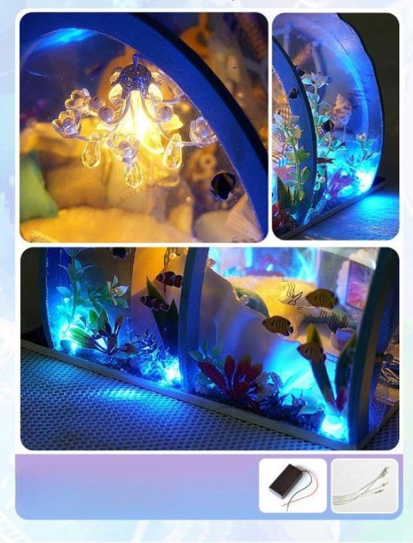 DIY LED 3D Deep Ocean Home Miniature Dollhouse