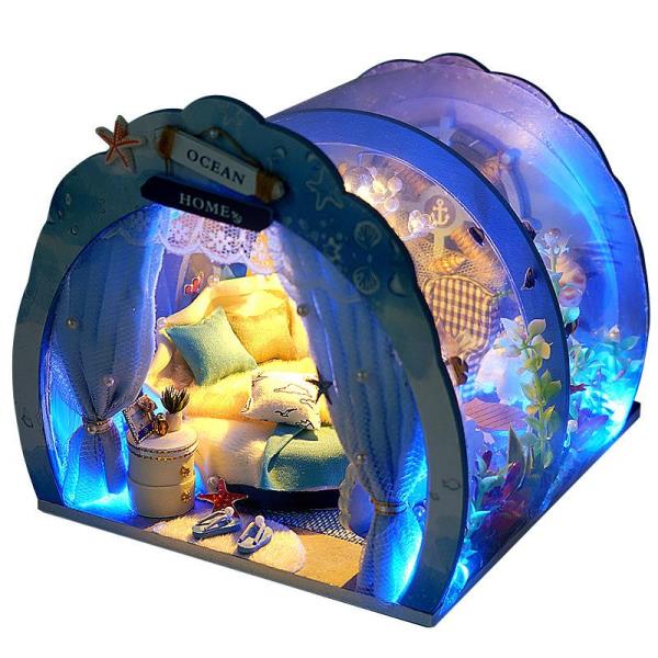 DIY LED 3D Deep Ocean Home Miniature Dollhouse